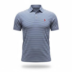 Polo Ralph Lauren Golf Shirt Me Large Blue White Stripe Performance Stretch